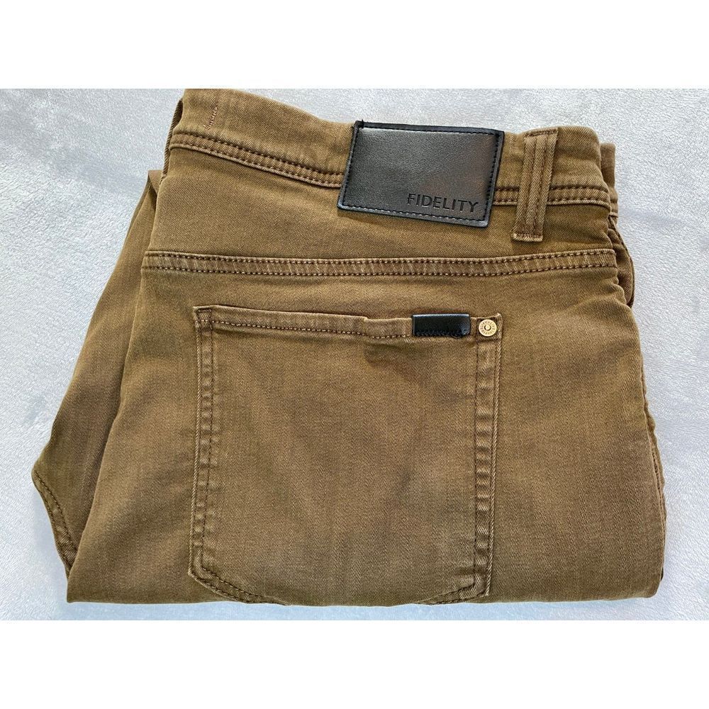 Fidelity Jeans Men's 40x29 Brown Jimmy Straight‎ Stretch Preppy Denim